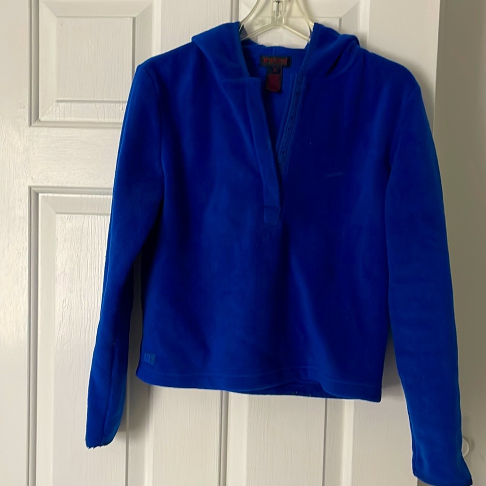 Ralph Lauren hooded fleece electric blue top